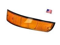 Indicator lens Front, with BLACK Rim. Porsche 911 1972-73 USA - 91163194700, 91163194800, 14962, 14962/D, 149612/S