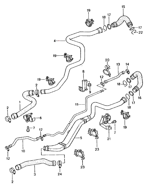 Coolant Hose Supply Porsche 996 Turbo GT2 GT3 99610650177 Coolant Hose Supply Porsche 996 Turbo GT2 GT3 99610650177