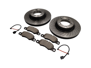 FRONT Brake Pads and Brake Disc Package Porsche 718 by SHW - 99735140101, 99735140201, 98135193904, 99160916500