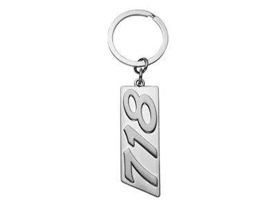 Porsche Key Ring With 718 Lettering, Silver. - WAP0500300S718