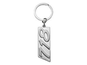 Porsche Key Ring With 718 Lettering, Silver. - WAP0500300S718
