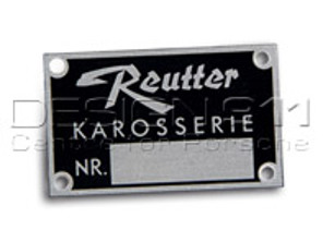 Reutter badge, 'Karosserienummer'. Porsche 356 - PSP70110200, PCG70110200