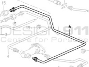Caliper Brake Line. Master Cylinder to Rear Coupling. Porsche 944 Turbo - 95135503303