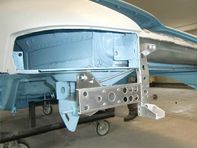Rear bumper support bracket in aluminium. Porsche 964 - 91150504010, 91150504020