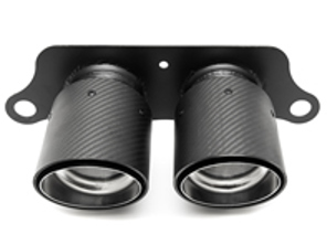 Exhaust Deluxe Dual Style Tips CARBON FIBER. Porsche 991 GT3 - 99111125390, 99111125393