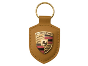 Porsche Crested Leather Keyring, TAN - WAP0500930E