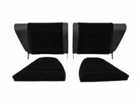 Rear Seat Set, Black Leather or Leatherette / Corduroy. Porsche 911 / 912 F-Model 1965–73