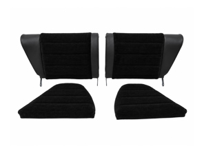 Rear Seat Set, Black Leather or Leatherette / Corduroy. Porsche 911 / 912 F-Model 1965–73