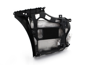 Rear bumper side support with heatshield. Porsche 997.2 C4 - 99750583103, 99750583203, 99750583105, 99750583205