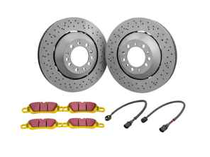 REAR Sports Brake Disc and Pads Set. Porsche 718  Boxster Spyder / 718 Cayman GT4 to 16/12/2020 - 98135240780, 98135240781, 99135240700, 99135240703, 98135240880, 98135240881, 99135240800, 99135240803, 9GT615601F, 9GT615602F, 992615601H, 992615602H, 9GT698451G, 99135294701, 99135294702, 99135294705, 99160918500