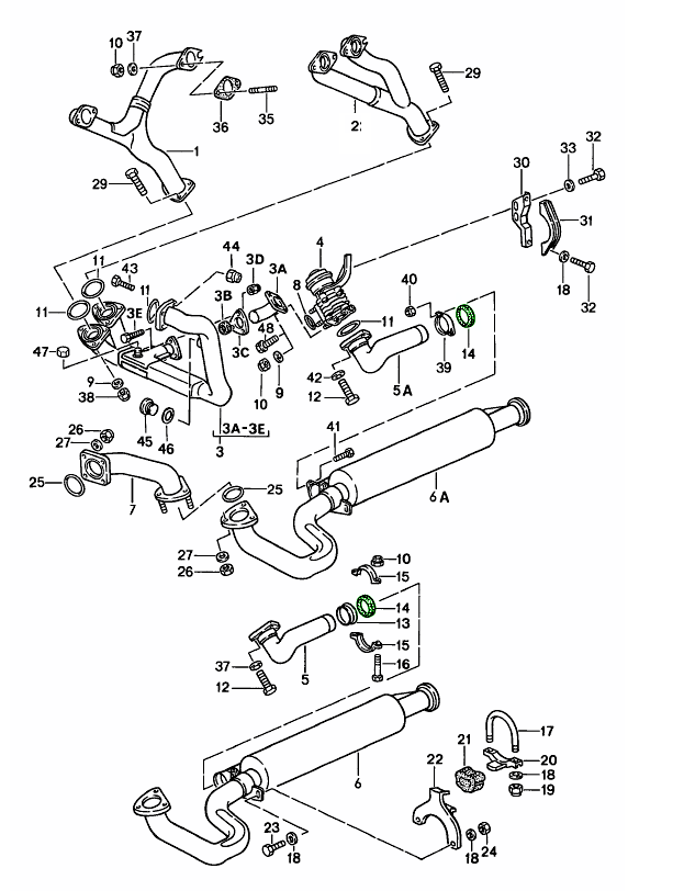 Buy Porsche 944 19821991 944 Turbo 2.5L 8V 198991 Exhaust Gaskets