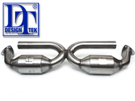Exhaust catalytic converter bypass X-Pipes DesignTek for Porsche 996 - 99611302154, 99611302157, 99611302156, 99611302254, 99611302257, 99611302256, 99611302152, 99611302155, 99611302159, 99611302252, 99611302255, 99611302259, 99611302258, 99611302260, 99611302158, 99611302160