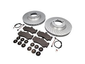 FRONT Brake Pads and Brake Disc Package Porsche 997 Turbo Zimmermann - 99635194802, 99735140501, 99735140601, 99761267701, 99635208602