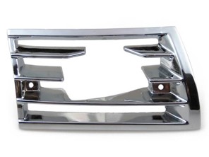 Horn grille for additional lamp, chrome metal. Porsche 911/912 69-73 - 90155943128, 90155943228 - GRL111102, GRL111103