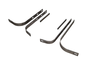 Front bumper bracket set. Porsche 356 / 356A - 64450513100, 64450513300, 64450513500 - JG.131.00, BP PS5806-BK