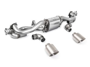 Milltek Sports Exhaust From GPF Backwards And Titanium Trims. Porsche 718 Cayman GT4 / Boxster GTS 4.0L - 982251053F, 982251053H, 982251053K, 982251053E - SSXPO167