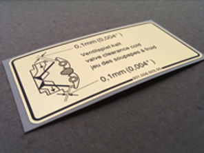 Valve Clearance Decal. Porsche 911 / 914 / 964 - 90100650300