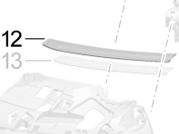 Front bumper grille slat, upper. Porsche 991.2 Turbo 2017>> - 99150576306OK1, 99150576406OK1