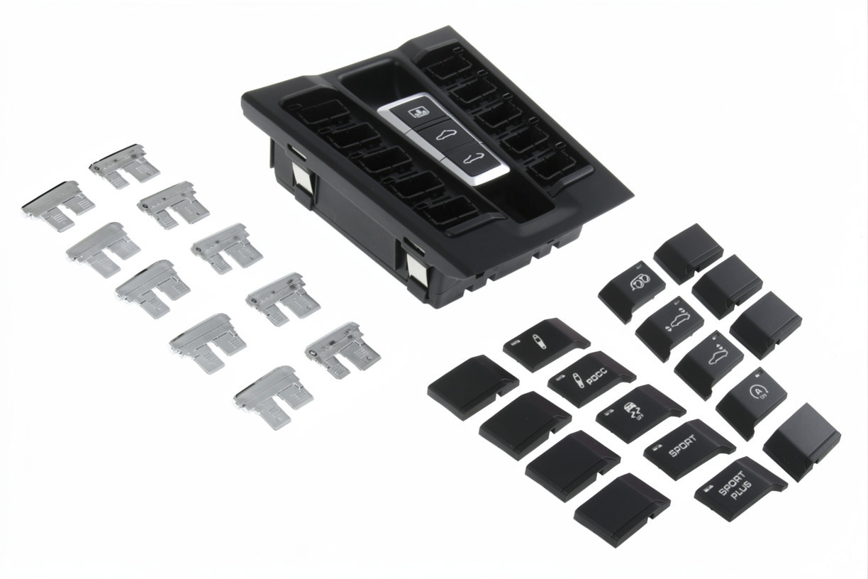 Centre Console Combined Switch, Matt Black/Hi-Gloss Chrome. Porsche 991.1 / 991.2 911 Coupe 2012-19 - 99161395707DML