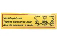 Engine Sticker (Foil) Valve Clearance Decal Super 90 +. Porsche 356 C - 64470101500 - 356234-11-F