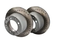 Brake Disc Rotor Rear, Crossdrilled (Pair). Porsche 944 1986-89 2.5L/2.7L / 944 1987-88 Turbo - 94435204103 - 944 352 041 03 rd