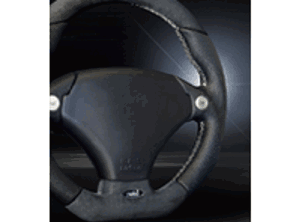 Steering Wheel Daytona Race 2 - Black Leather / Silver stitch - RAID