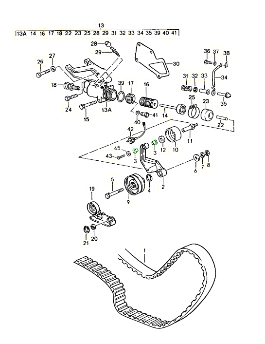 Porsche 928 Shoulder bolt bushing for timing belt tensioner roller