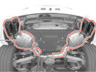 Sport Exhaust System. Porsche Macan S / Turbo RHD Cars - 95B04420021, 95B04420022