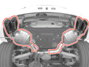 Sport Exhaust System. Porsche Macan S / Turbo RHD Cars - 95B04420021, 95B04420022