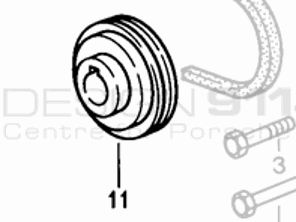 Pulley for vane type pump. Porsche 928 82-84 - 92834744108, 92834744112