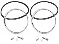 Headlamp bezel cover (in Chrome) set. Porsche 911 / 964 - 91163114101, 91163114100