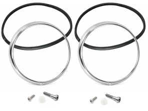 Headlamp bezel cover (in Chrome) set. Porsche 911 / 964 - 91163114101, 91163114100