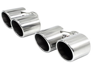 Double-end Sport tailpipe set, Mirror polished. Porsche 997.1 / 997.2 Carrera 2/2S - CARP97ERS