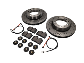 REAR Brake Pads and Brake Disc Package for Porsche 993 Turbo - 99335204500, 99335204600, 99335193905, 99361236502, 99635208600, 99635208602