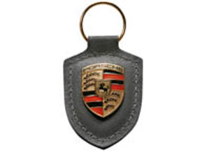 Porsche Crested Leather Keyring, GREY - WAP0500970H