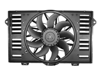 Water radiator air duct with fan. Porsche 970 Panamera Turbo - 97010606153, 97010606155 - CFF553000P