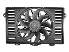 Water radiator air duct with fan. Porsche 970 Panamera Turbo - 97010606153, 97010606155 - CFF553000P