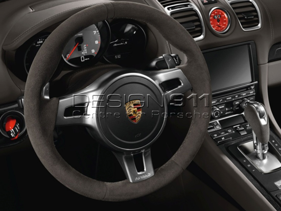 Alcantara Lenkradbezug passend für Porsche 991 911 Schwarz / 12 Uhr  Stellung / Ich sende meine Teile ein-B-SW-ALC-991-1