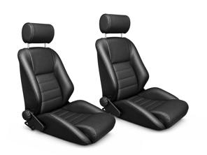 Nürburgring R Bucket Seats, Black Leather, SET OF 2. Porsche 356 / 911 / 912 1950–89