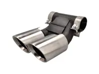 DesignTek Exhaust tail pipes brushed silver finish for Porsche 981 / 981C - 98111126100, 98111136100, 98111136160, 98111136161, 98111136162, 98111196100, 98111196101, 98111196102