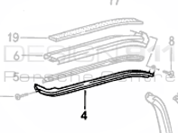 Cabriolet Hood Roof Seal Latrual. Porsche 944 - 94156138710, 94156138810