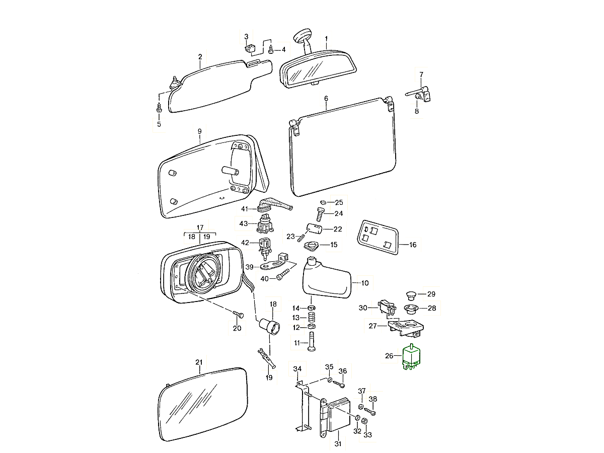 Porsche Mirror Contol Switch Joystick 92861324100 92861324100