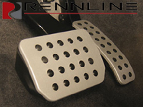 Rennline Aluminium 2 Piece Pedal Set Rubber Grip. Porsche Cayenne TIPTRONIC - P72, P72