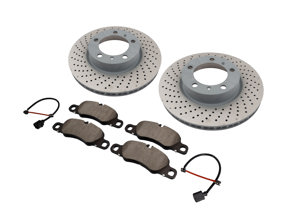 FRONT Brake Pads and Brake Disc Package. Porsche 981 Boxster S / Cayman S by SHW - 99735140101, 99735140201, 98135193904, 99160916500