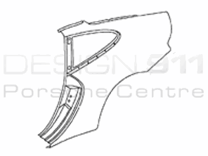 Rear 1/4 Panel Coupe Porsche 996 C2 / C4 / GT3 MKI - 99650396105GRV, 99650396205GRV
