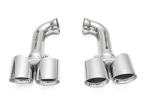 Fabspeed Deluxe Quad Tips (For PSE). Porsche 958 V6 (2011-2014) - 95804420010, 95804420008, 95811125100, 95811125200, 95804420017, 95804420018 - FS.POR.958V6.QDTC, FS.POR.958V6.QDTP, FS.POR.958V6.QDTB