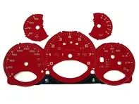 Instrument face set, Red. Porsche 997.2 PDK - KPH - 330 MPH - 9764121003PDK - F97 641 210 03TIP, F9764121003TIP