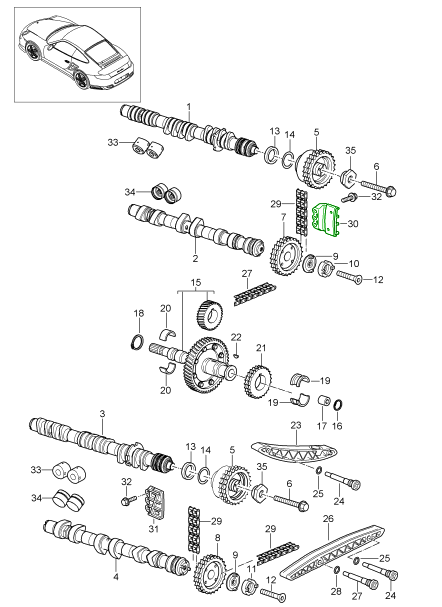 Porsche 911 Timing Chain Guide Rail 99610503775 99610503875 ...