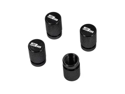 Billet aluminium black anodised wheel valve cap set. - 00004460100 - 9M90026500151