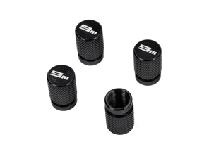 Billet aluminium black anodised wheel valve cap set. - 00004460100 - 9M90026500151